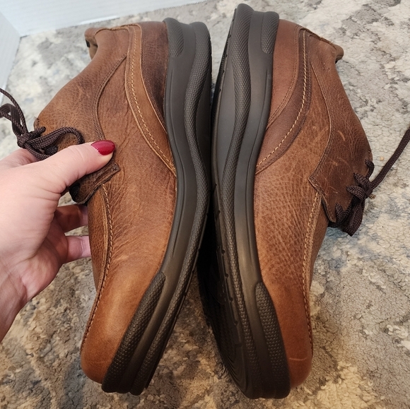 SAS Move On Brown Leather Lace Up Comforr Support Walking Shoes Size 13M - Picture 14 of 15